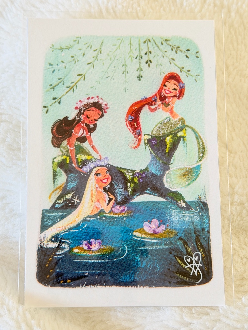 NIB Liana Hee Mermaid Lagoon Fine Art Mini Print 4x6 Peter Pan Neverland